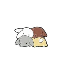 Cute Colored Bunny 'Playing Bunnies' Enamel Pin