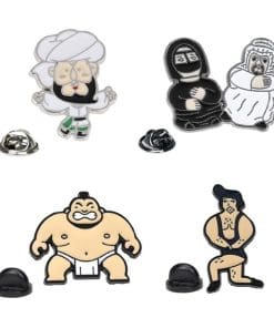 Alternative view of Cute 'Arab Couple' Cartoon Enamel Pin