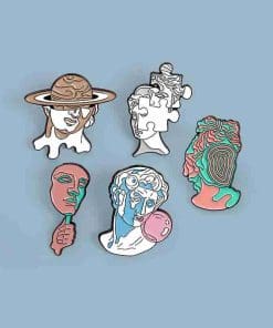 Alternative view of Statue 'Greek Mask' s Enamel Pin