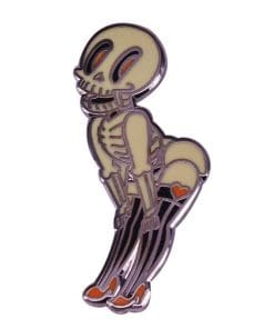 Gothic Sassy Skeleton Girl Enamel Pin