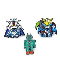 Alternative view of Cute  Green Robot Enamel Pin