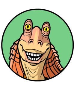 'Smiling Jar Jar Binks' Enamel Pin