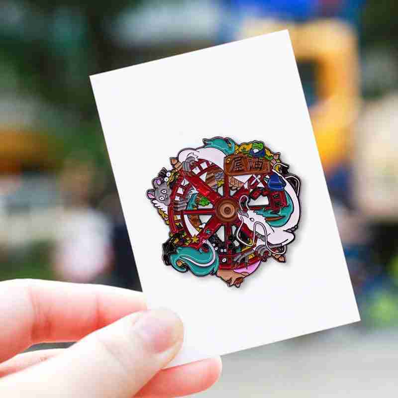 Spirited Away 'Haku and Friends | Water Wheel' Enamel Pin - Image 3