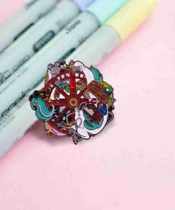 Alternative view of Spirited Away 'Haku and Friends | Water Wheel' Enamel Pin