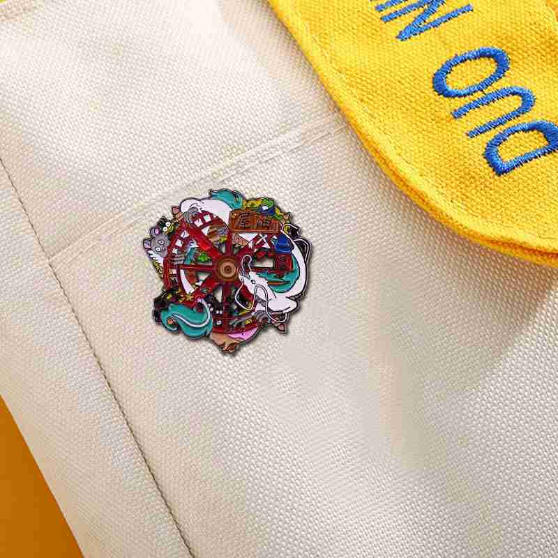 Spirited Away 'Haku and Friends | Water Wheel' Enamel Pin - Image 6