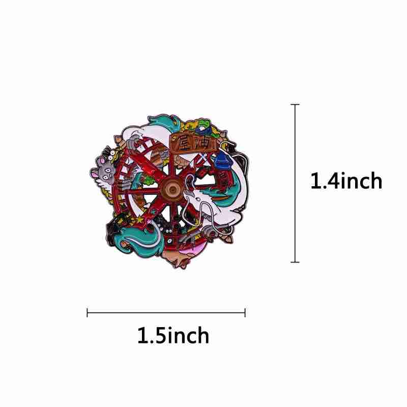 Spirited Away 'Haku and Friends | Water Wheel' Enamel Pin - Image 7