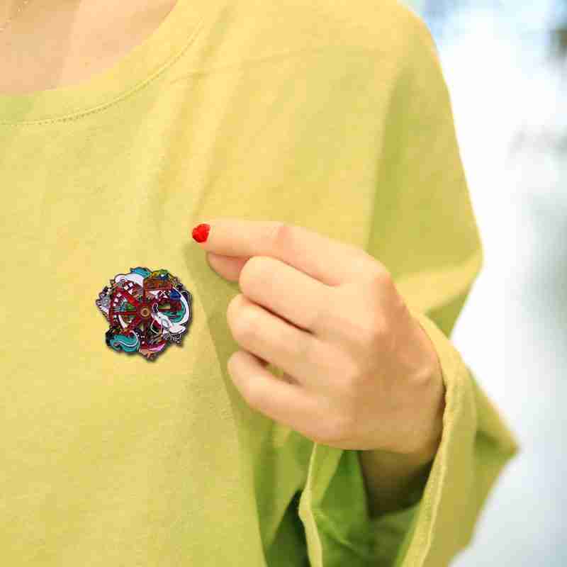 Spirited Away 'Haku and Friends | Water Wheel' Enamel Pin - Image 5