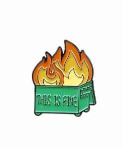 This Is Fine 'Burning Trash Bin' s Enamel Pin