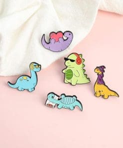 Alternative view of Funny Dinosaur 'Sleeping Dino' Enamel Pin