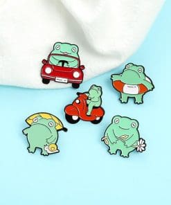Alternative view of Cute Froggy 'Inflatable Ring' Enamel Pin