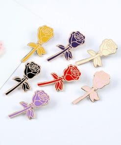 Alternative view of Gift of Love 'Long Stem Rose | Red' Enamel Pin