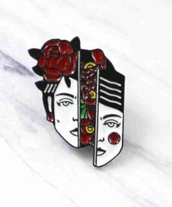 Alternative view of Split Personality 'Strange Rose' Enamel Pin