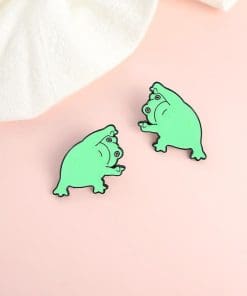 Alternative view of Cute Froggy 'Chubby Exercise ver.01' Enamel Pin