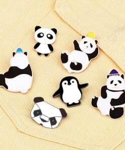 Alternative view of Cute Standing Panda Enamel Pin