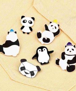 Alternative view of Yellow Panda Enamel Pin