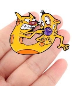 Catdog 'Fighting' Enamel Pin - Image 3