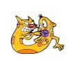 Catdog 'Fighting' Enamel Pin