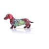 Dachshund Dog Walking 'Floral x Red' Enamel Pin