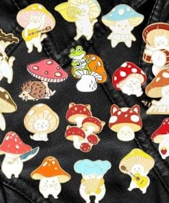 Cute Mushroom 'Playing Flute' Enamel Pin - Image 6