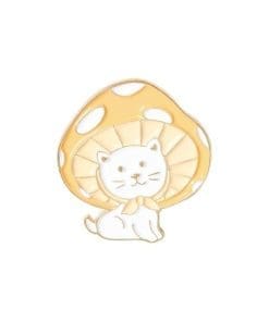 Cute Mushroom 'Modest Cat' Enamel Pin