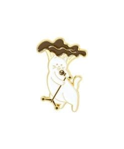 Cute Mushroom Cat 'Singing' Enamel Pin
