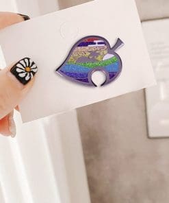 Alternative view of Animal Crossing 'Rainbow Leaf' Enamel Pin