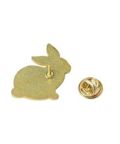 Alternative view of Geometric Bunny 'Peach x Orange' Enamel Pin