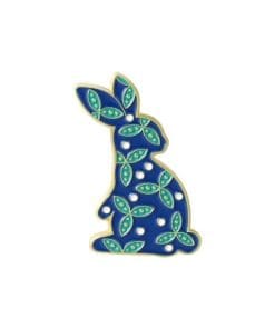 Floral Bunny 'Blue x Green' Enamel Pin