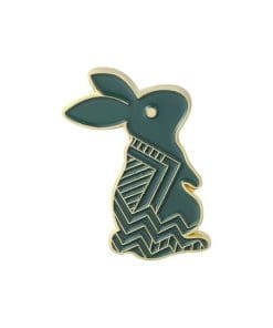 Geometric Bunny 'Moss Green' Enamel Pin