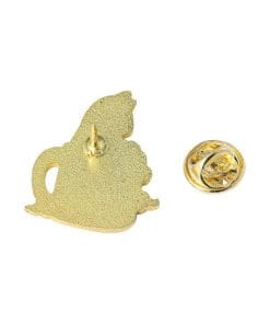 Alternative view of Black Kitty 'White Cloth' Enamel Pin