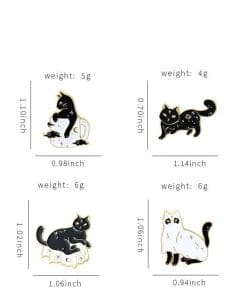 Alternative view of Black Kitty 'Space' Enamel Pin