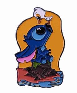 Stitch Relaxing with Duckling Enamel Pin