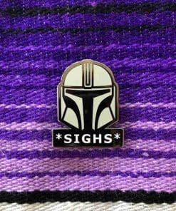 Alternative view of The Mandalorian Helmet '*Sighs*' Enamel Pin