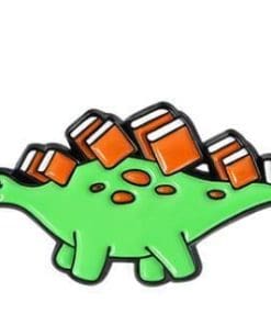 Book Carrying Dino Enamel Pin