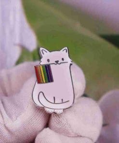 White Cat 'LGBT Pride Flag' Enamel Pin