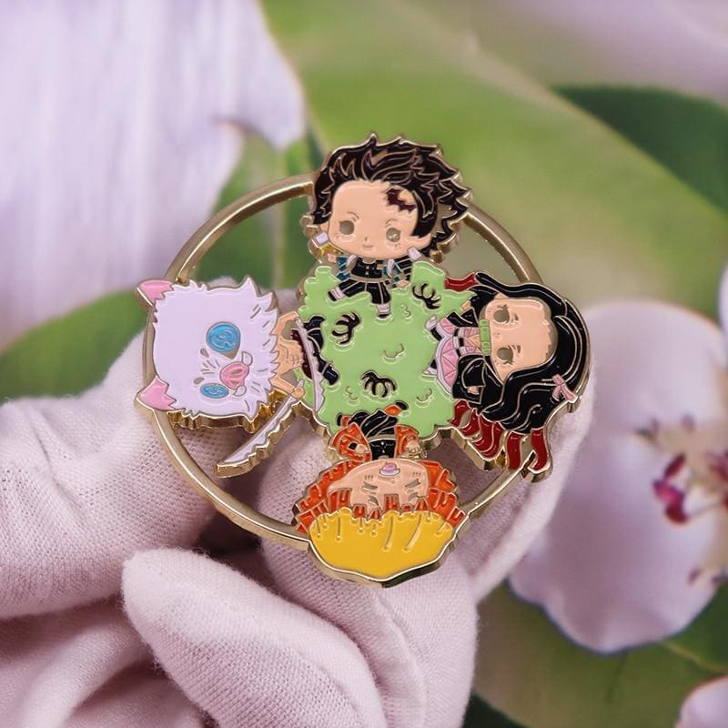 Demon Slayer 'Tanjirou Nezuko Inosuke Kyojuro | Cute' Enamel Pin - Image 3