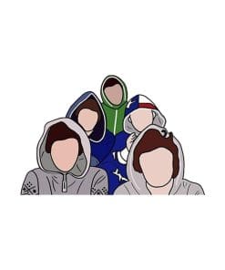Alternative view of One Direction 'In Hoodies' Enamel Pin