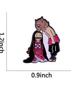Demon Slayer: Kimetsu no Yaiba 'Inosuke Sniffing Nezuko' Enamel Pin - Image 3