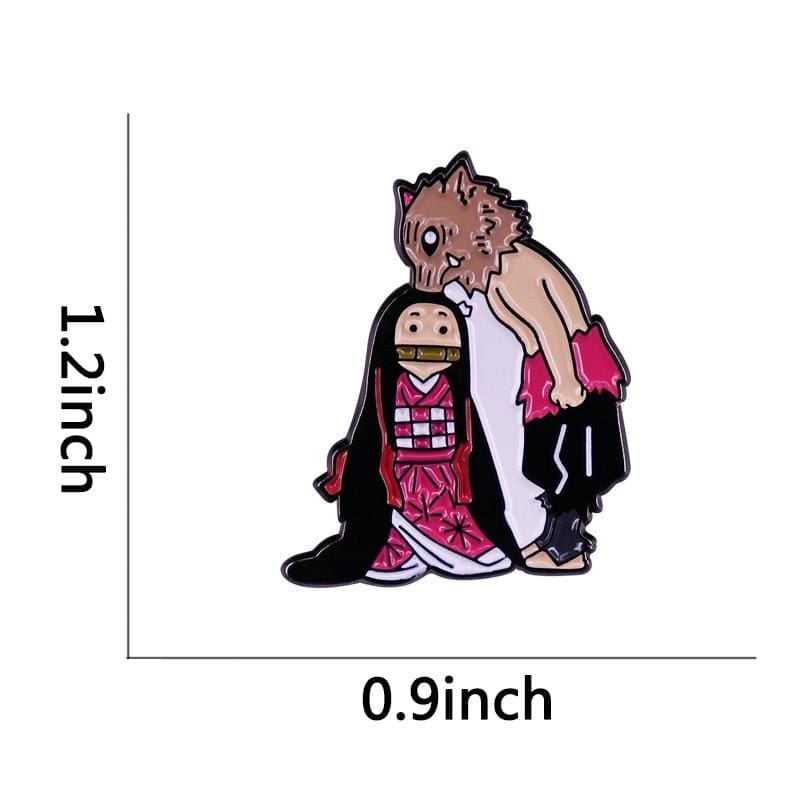 Demon Slayer: Kimetsu no Yaiba 'Inosuke Sniffing Nezuko' Enamel Pin - Image 3