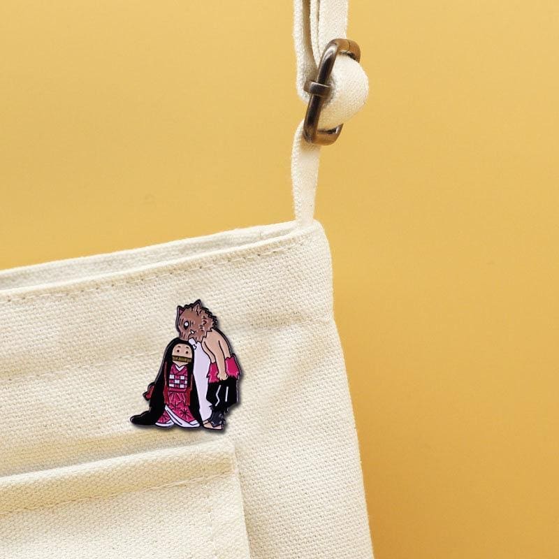 Demon Slayer: Kimetsu no Yaiba 'Inosuke Sniffing Nezuko' Enamel Pin - Image 8