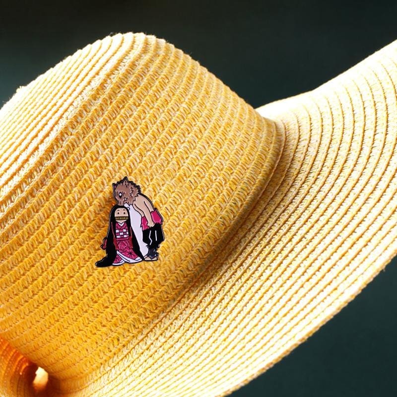 Demon Slayer: Kimetsu no Yaiba 'Inosuke Sniffing Nezuko' Enamel Pin - Image 9