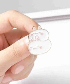 Alternative view of Sweet Bunnies 'Two Heads' Enamel Pin