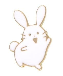 Fat Cuddly Bunny Enamel Pin