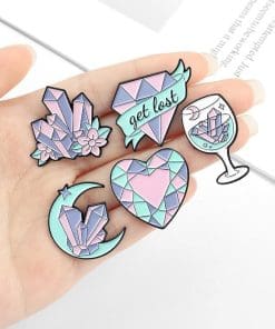 Alternative view of Dream Stone 'Pastel Flower & Crystals' Enamel Pin