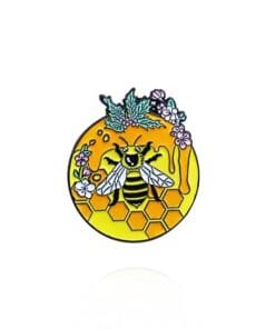 Cute Bee House 'Honeycomb & Bees' s Enamel Pin