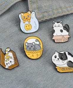 Alternative view of Chubby Cat Box 'If I Fits, I Sits' Enamel Pin