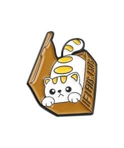 Chubby Cat Box 'If I Fits, I Sits' Enamel Pin