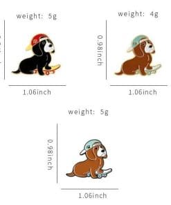 Cute Hip-Hop Dogs 'Skateboarding Brown Dachshund ver.01' Enamel Pin - Image 5