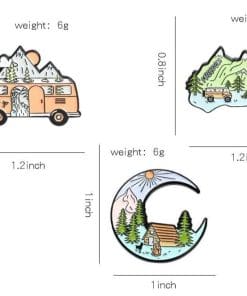 Camping Nature 'Crescent Winter Woods' Hiking Enamel Pin - Image 8