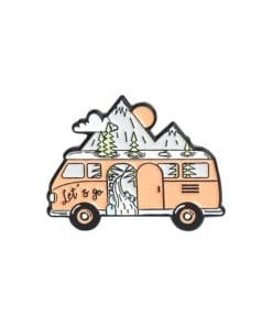 Camping Bus 'Let's Go' Enamel Pin